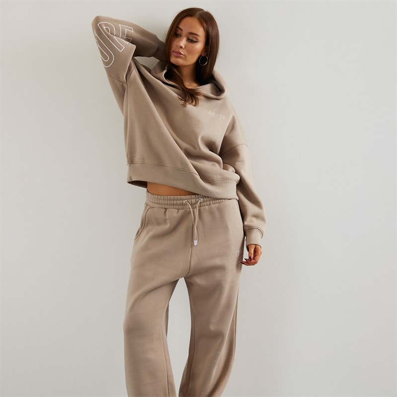 L'amore Couture Womens Norwalk Hoodie Taupe - Image 4