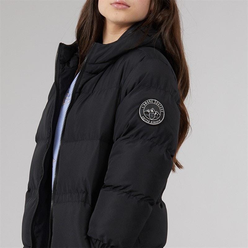 L'amore Couture Girls Lola Short Puffer Black - Image 3