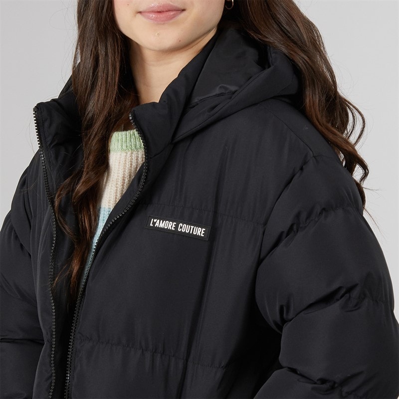 L'amore Couture Girls Riannon Island Short Puffer Black - Image 3