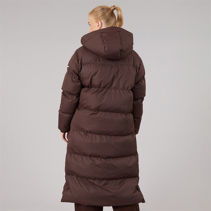 L'amore Couture Womens Bloomingdale Waterproof Long Jacket Chocolate - Image 2