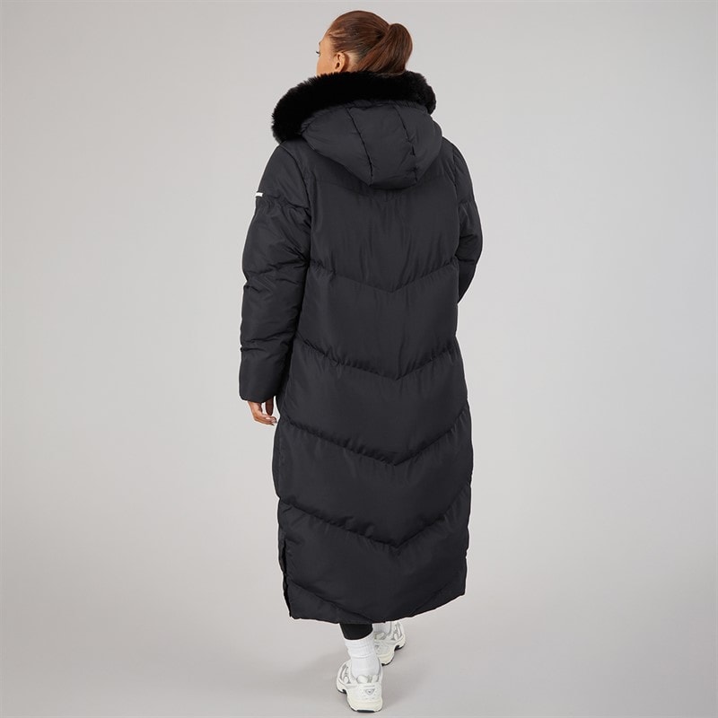 L'amore Couture Womens Madison Long Puffer Coat Black - Image 2