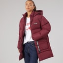 L'amore Couture Womens Liana Short Puffer Coat Wine