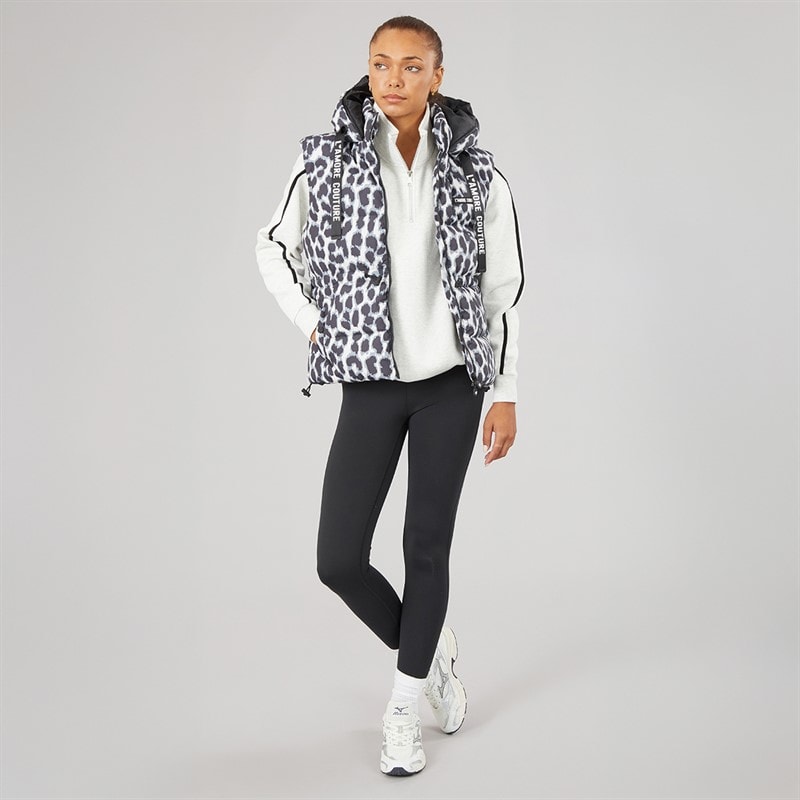 L'amore Couture Womens Starling Short Gilet Leopard - Image 4