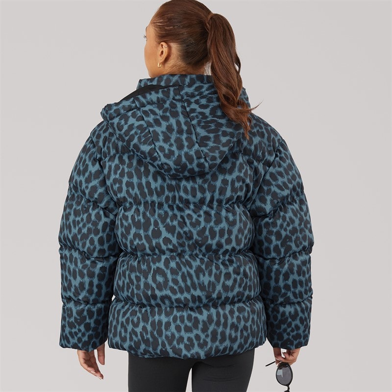 L'amore Couture Womens Bryony Short Puffer Jacket Stone Blue - Image 2
