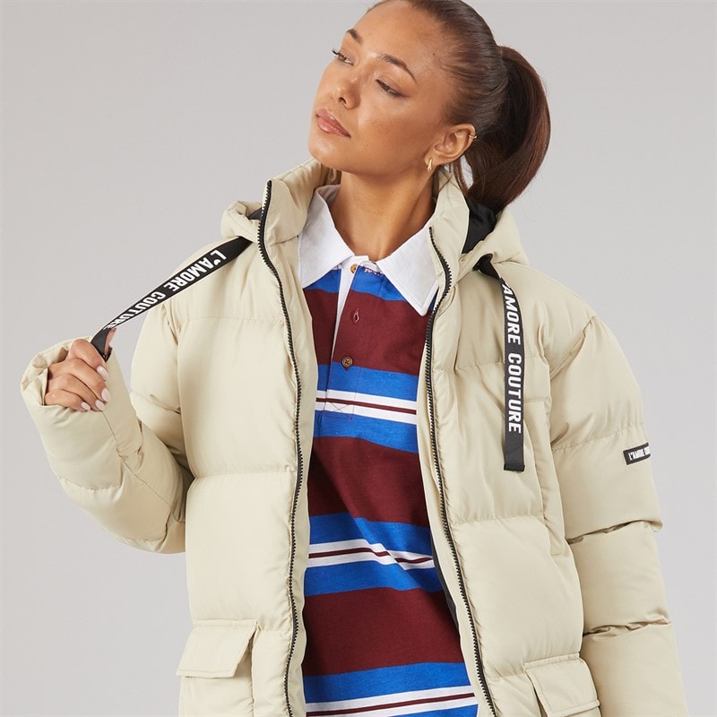 L'amore Couture Womens Kansas Long Puffer Coat Sage - Image 5