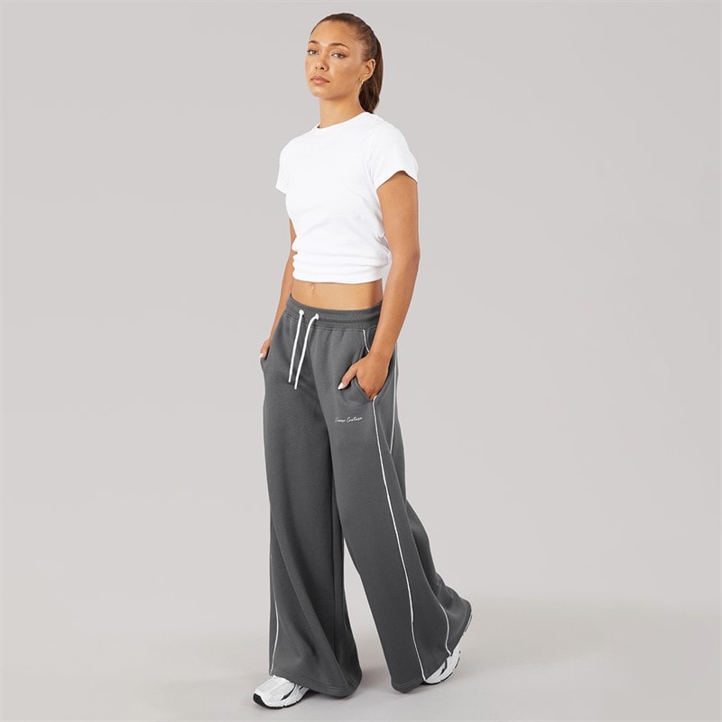 L'amore Couture Womens Lira Wide Leg Joggers Charcoal - Image 3