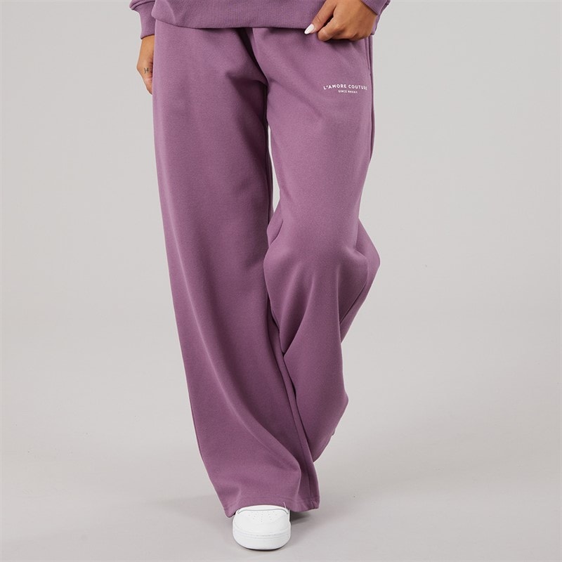 L'amore Couture Womens Novalie Wide Leg Joggers Grape
