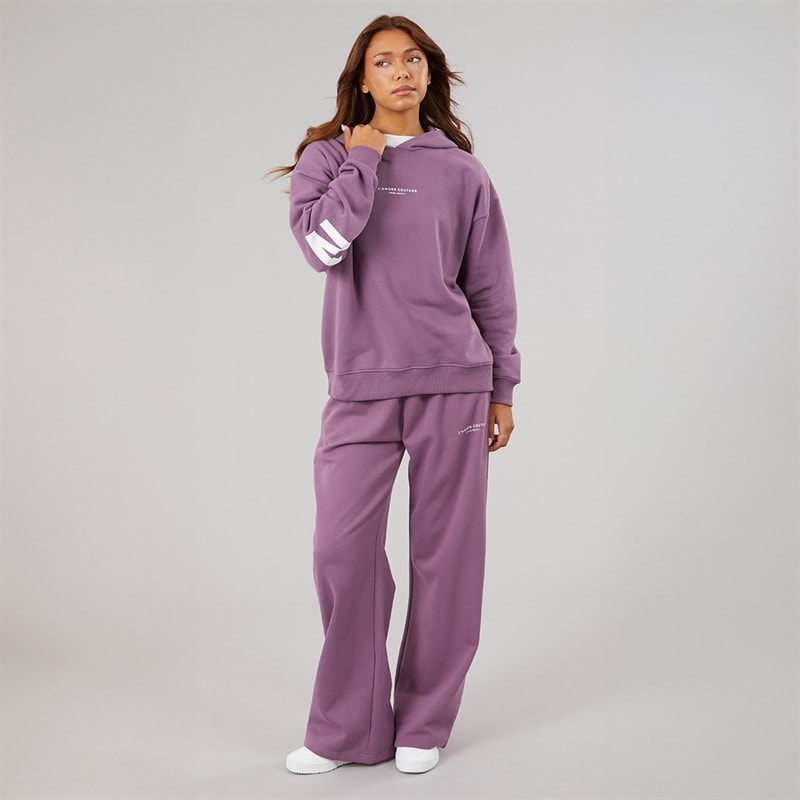 L'amore Couture Womens Novalie Wide Leg Joggers Grape - Image 4