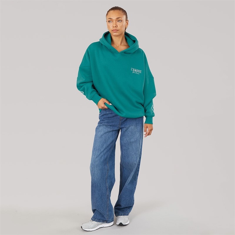 L'amore Couture Womens Norwalk Hoodie Teal - Image 4