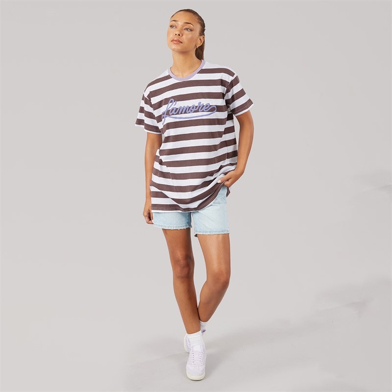 L'amore Couture Womens Capri T-Shirt Stripe - Image 3