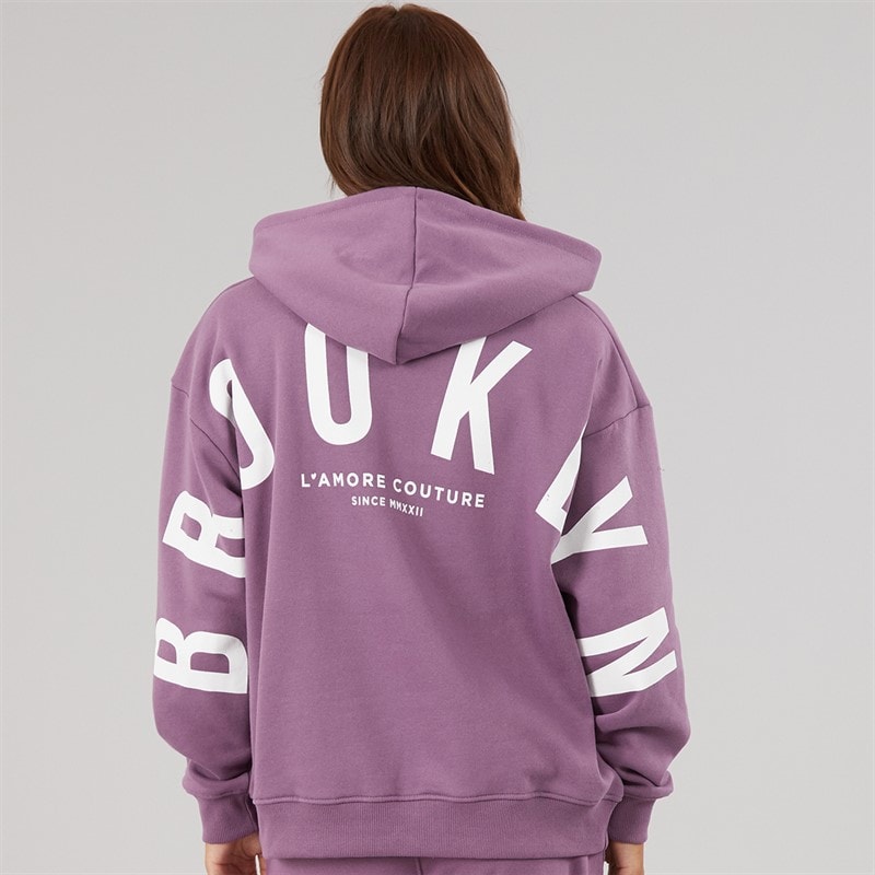 L'amore Couture Womens Nerida Hoodie Grape - Image 3