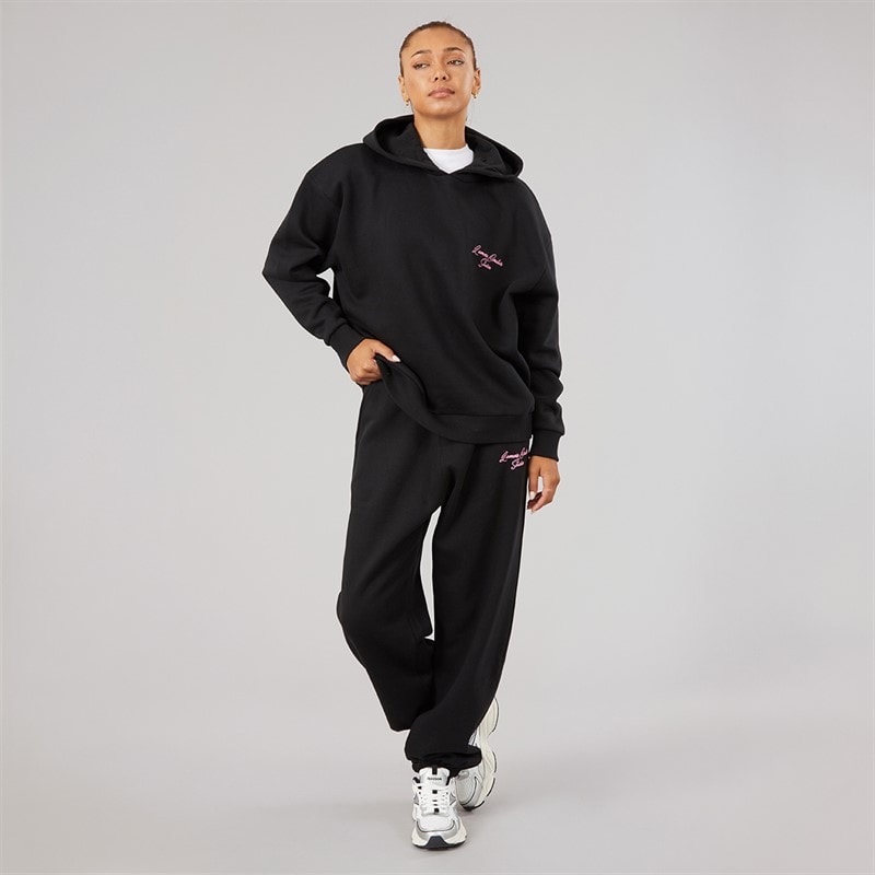 L'amore Couture Womens Feel Good Club Hoodie And Joggers Tracksuit Black - Image 2