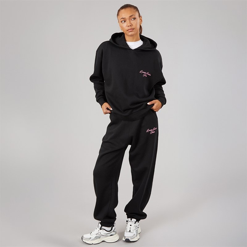 L'amore Couture Womens Feel Good Club Hoodie And Joggers Tracksuit Black - Image 4