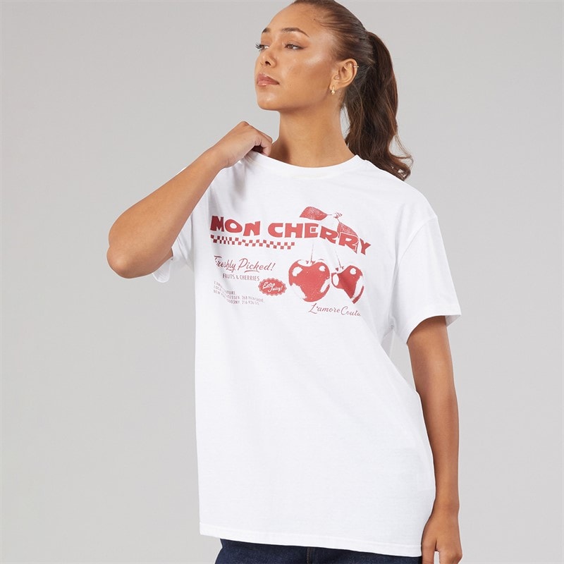 L'amore Couture Womens Posey T-Shirt White - Image 1