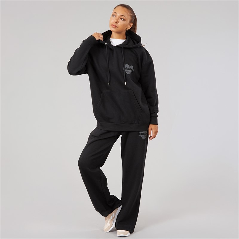 L'amore Couture Womens Brinas Hoodie And Wide Leg Joggers Tracksuit Black - Image 3