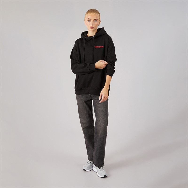L'amore Couture Womens Tokyo Hoodie Black - Image 4