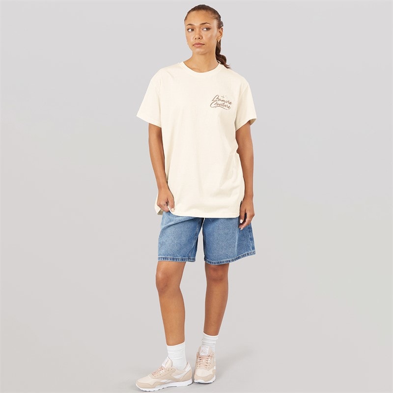 L'amore Couture Womens Marlow Oversized T-Shirt Cream - Image 3