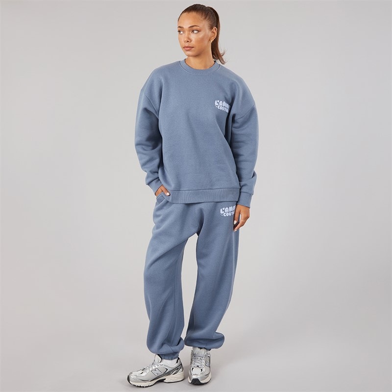 L'amore Couture Womens Breia Sweatshirt And Joggers Tracksuit Stone Blue - Image 2
