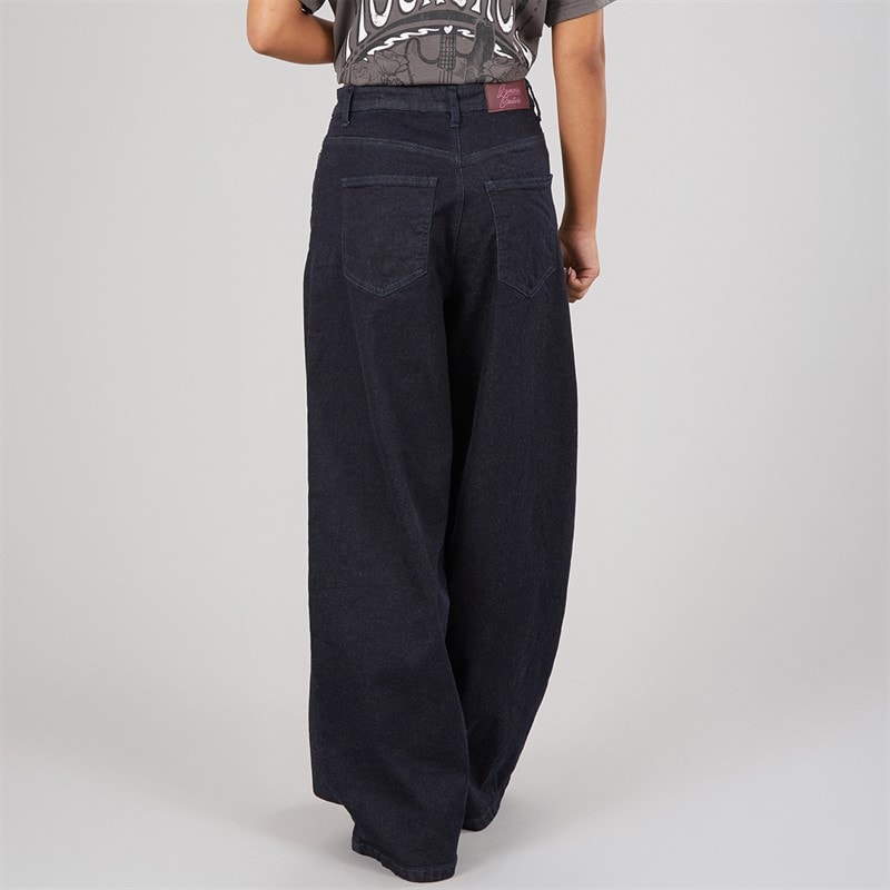 L'amore Couture Womens Tyra Wide Jeans Dark Blue - Image 2