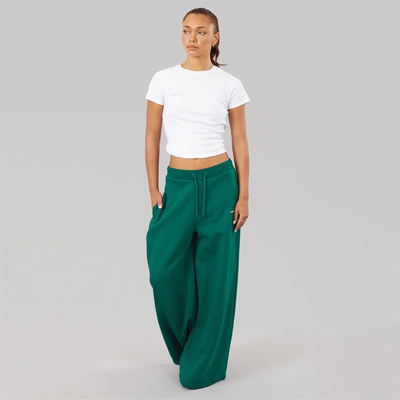 L'amore Couture Womens Orielle Wide Leg Joggers Green - Image 3
