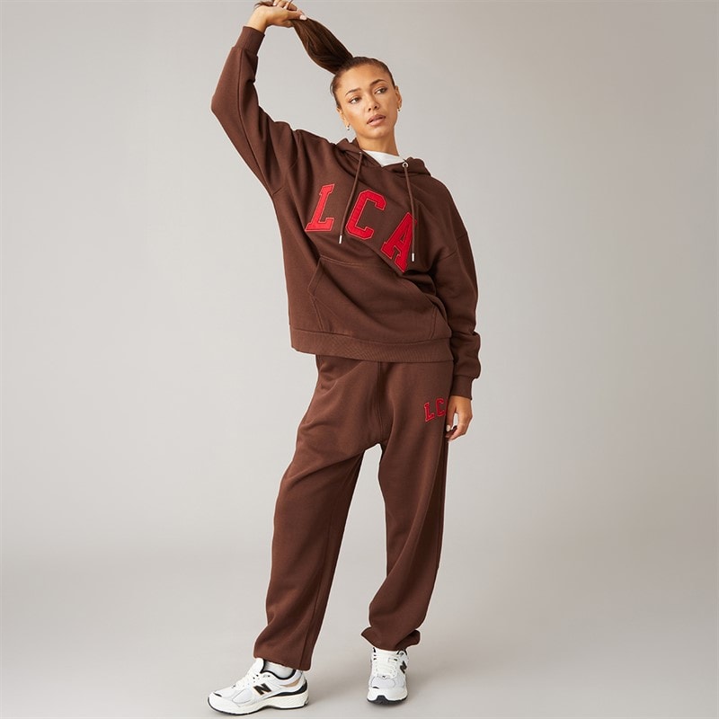 L'amore Couture Womens LC Athletic Hoodie And Joggers Tracksuit Brown - Image 1