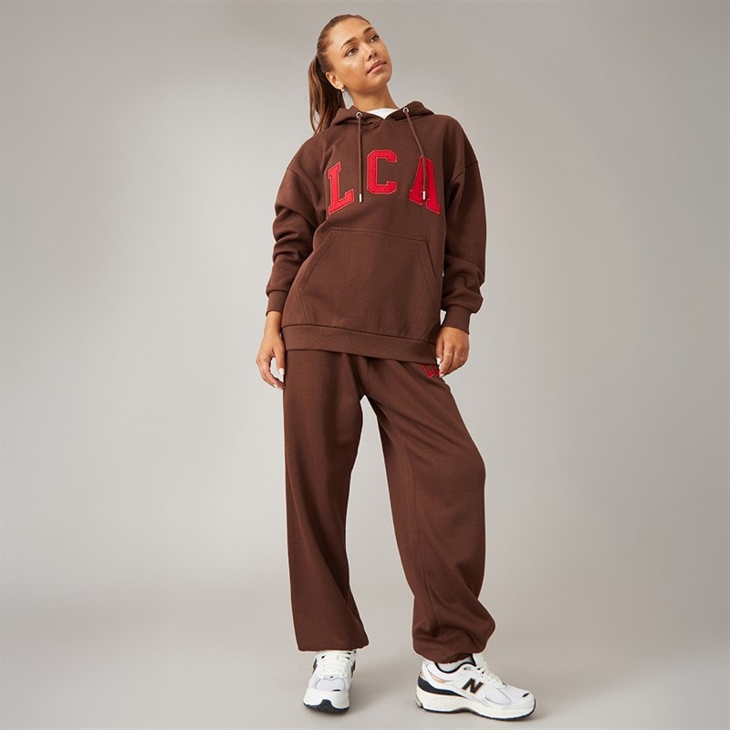 L'amore Couture Womens LC Athletic Hoodie And Joggers Tracksuit Brown - Image 3