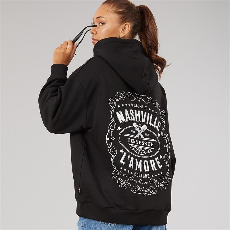 L'amore Couture Womens Aralyn Hoodie Black
