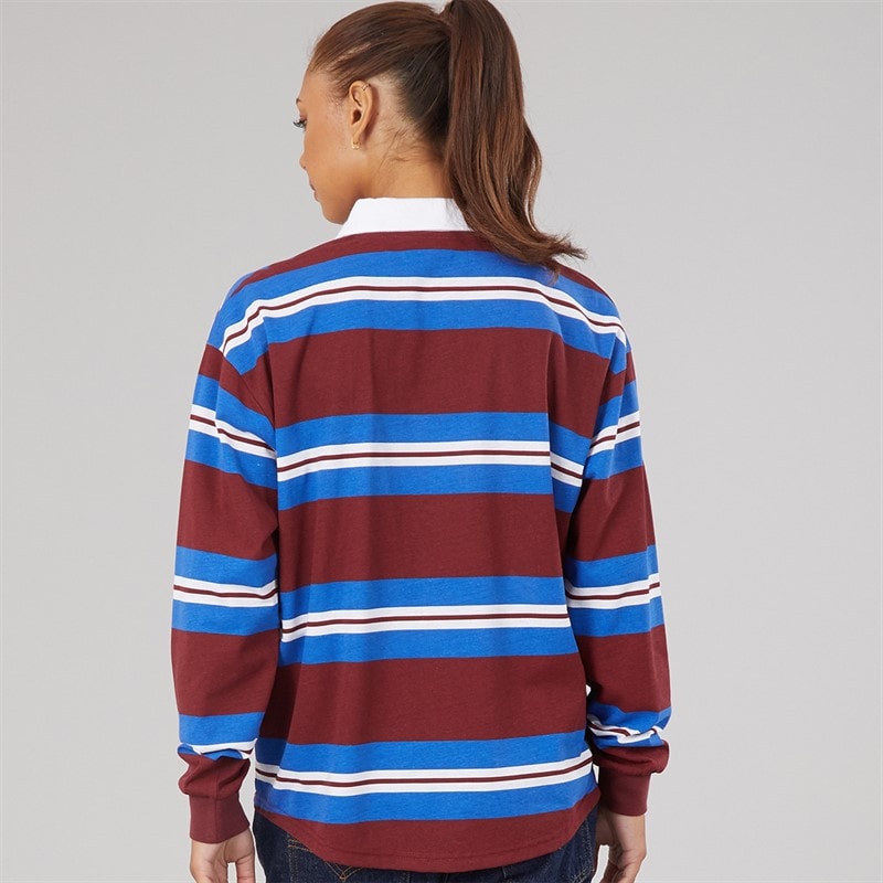 L'amore Couture Womens Palomas Rugby Shirt Burgundy - Image 2