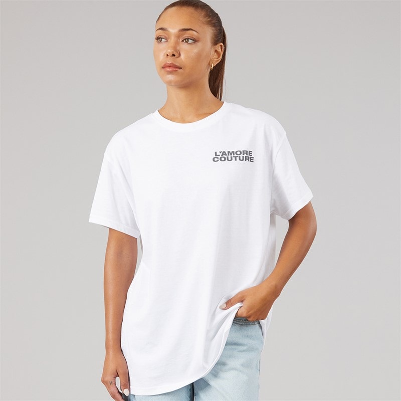 L'amore Couture Womens Texas T-Shirt White - Image 2