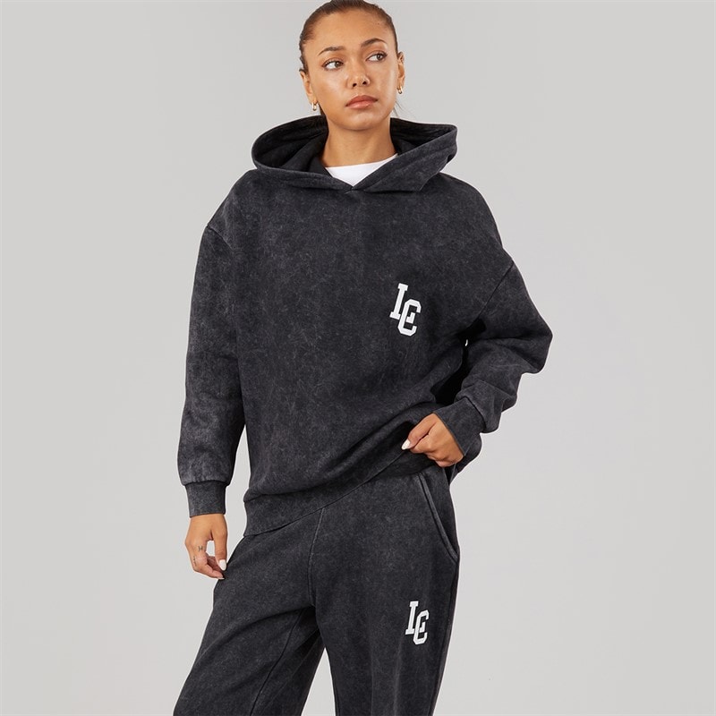 L'amore Couture Womens Benton Hoodie And Wide Leg Joggers Tracksuit Black - Image 3