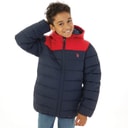 U.S. POLO ASSN. Boys Colour Block Yoke Puffer Jacket Navy Blazer