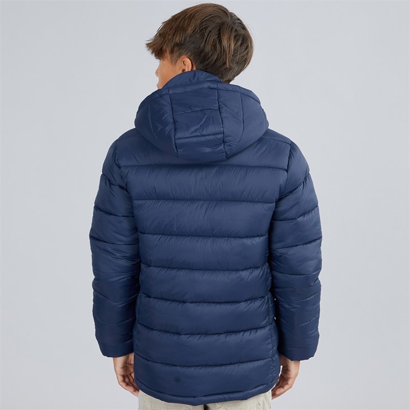 U.S. POLO ASSN. Boys Hooded Quilted Jacket Dark Sapphire Navy - Image 2