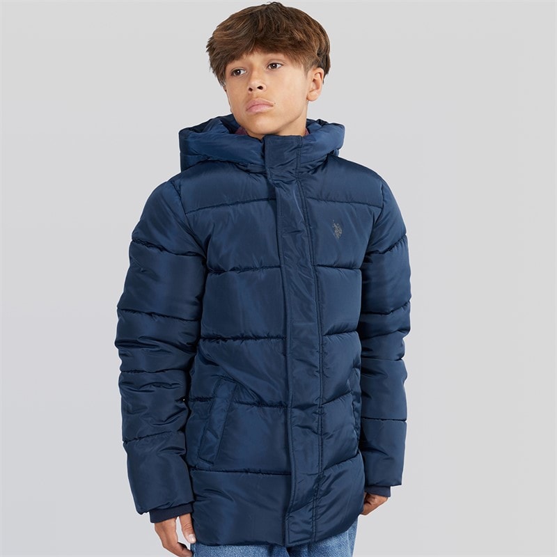 U.S. POLO ASSN. Boys Heavy Puffer Coat Navy Blazer - Image 3