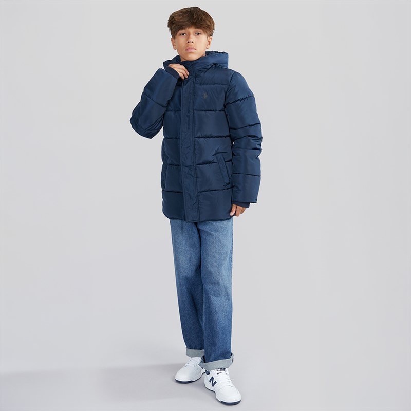 U.S. POLO ASSN. Boys Heavy Puffer Coat Navy Blazer - Image 4