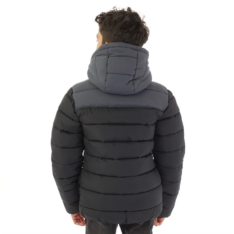 U.S. POLO ASSN. Boys Colour Block Yoke Puffer Jacket Black - Image 2