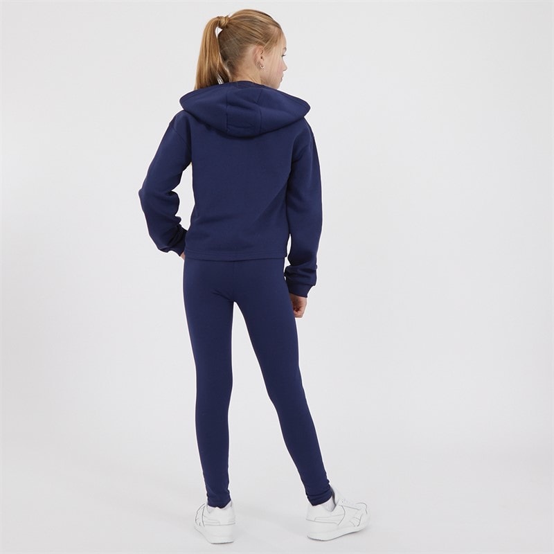 U.S. POLO ASSN. Girls Zip Through Hoodie And Leggings Tracksuit Medieval Blue - Image 2