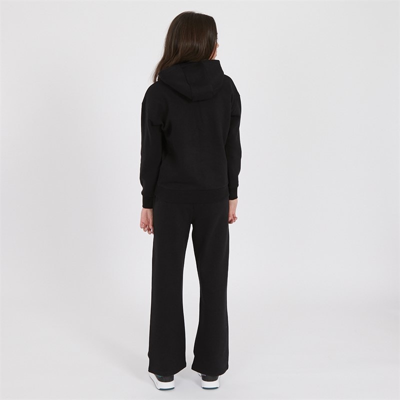 U.S. POLO ASSN. Girls Loose Fit Hoodie And Wide Leg Joggers Tracksuit Set Black - Image 2