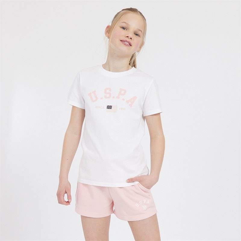 U.S. POLO ASSN. Girls Graphic T-Shirt And Shorts Set Crystal Rose - Image 1