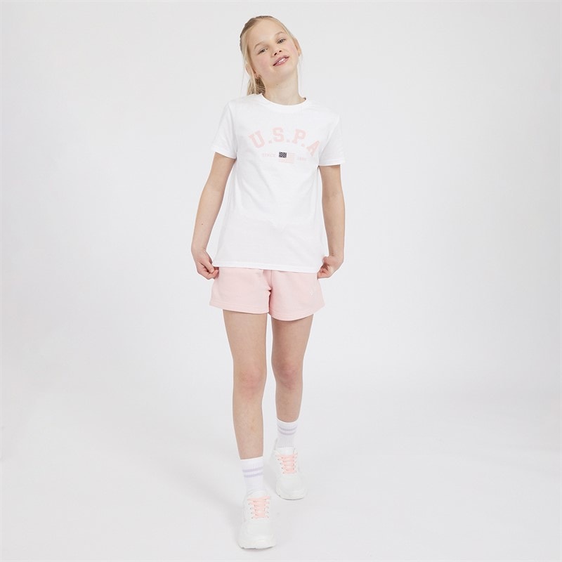 U.S. POLO ASSN. Girls Graphic T-Shirt And Shorts Set Crystal Rose - Image 3