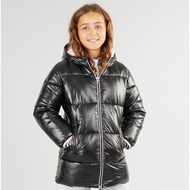 U.S. POLO ASSN. Girls Long Puffer Coat Black