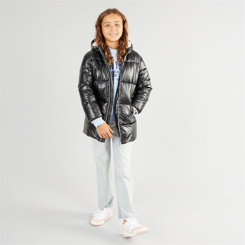 U.S. POLO ASSN. Girls Long Puffer Coat Black - Image 4