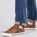 U.S. POLO ASSN. Mens Bobby PU Trainers Tan/Navy PU