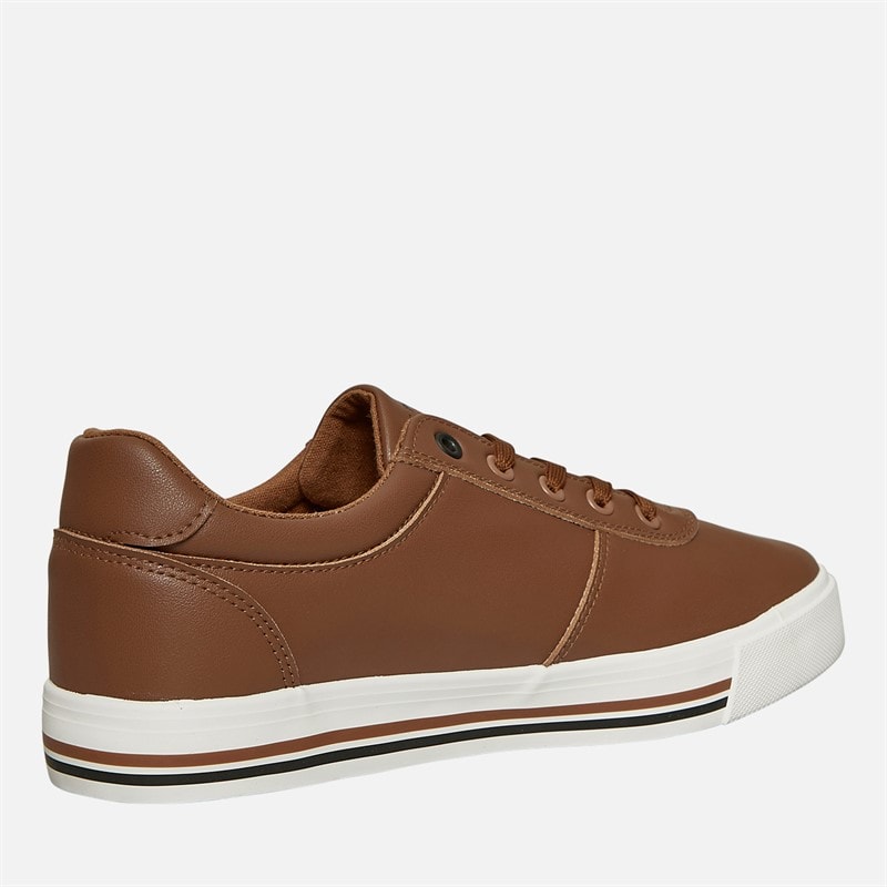 U.S. POLO ASSN. Mens Bobby PU Trainers Tan/Navy PU - Image 5