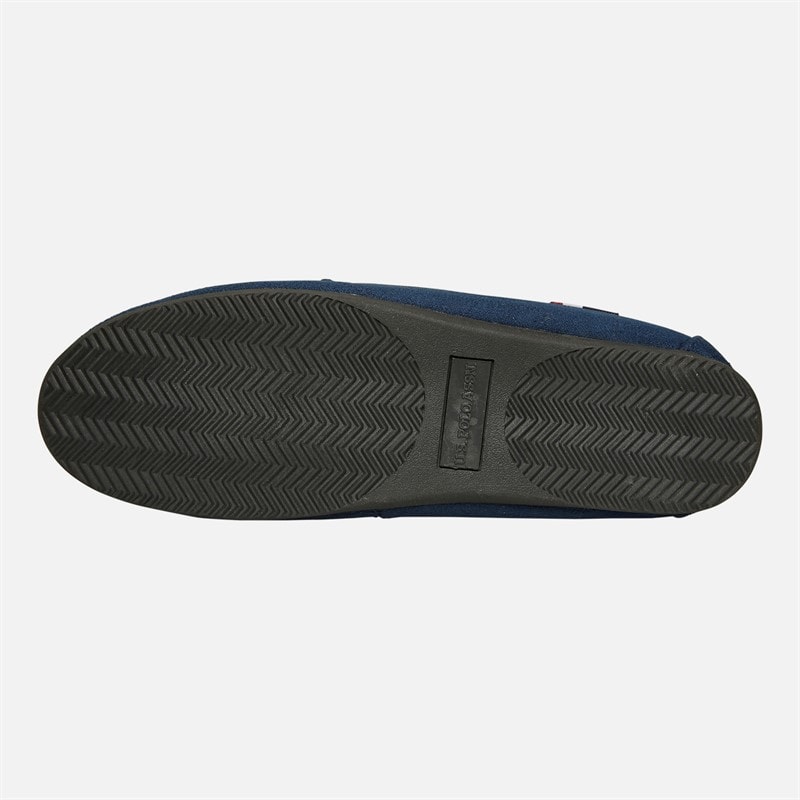 U.S. POLO ASSN. Mens Miky Moccasin Slippers Navy/Gold - Image 3