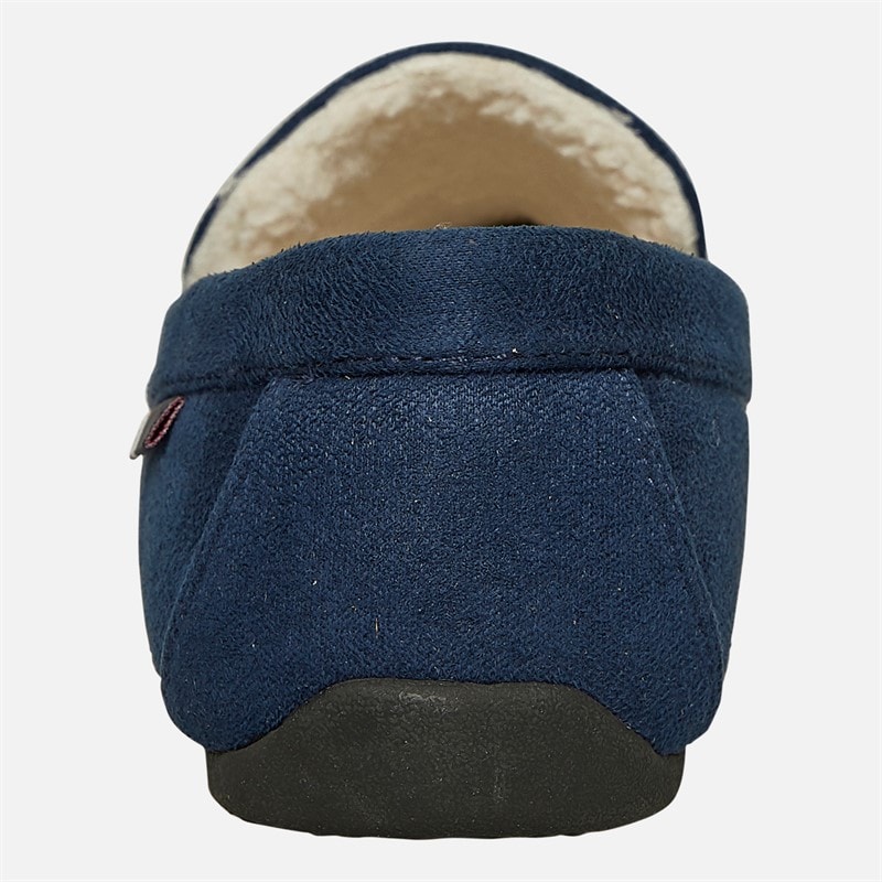U.S. POLO ASSN. Mens Miky Moccasin Slippers Navy/Gold - Image 4
