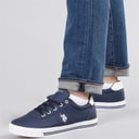 U.S. POLO ASSN. Mens Bobby PU Trainers Navy/White PU