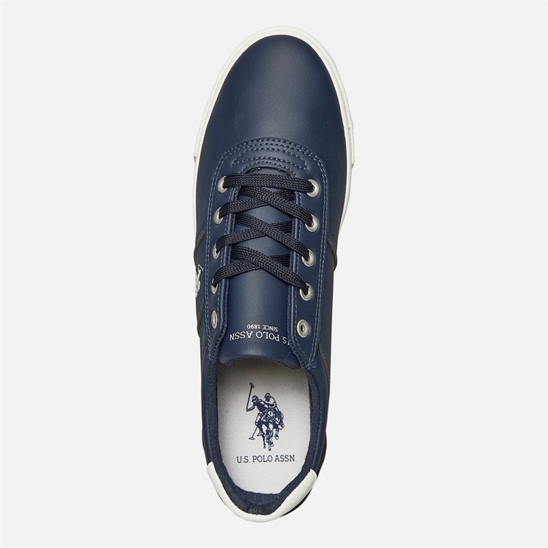 U.S. POLO ASSN. Mens Bobby PU Trainers Navy/White PU - Image 4
