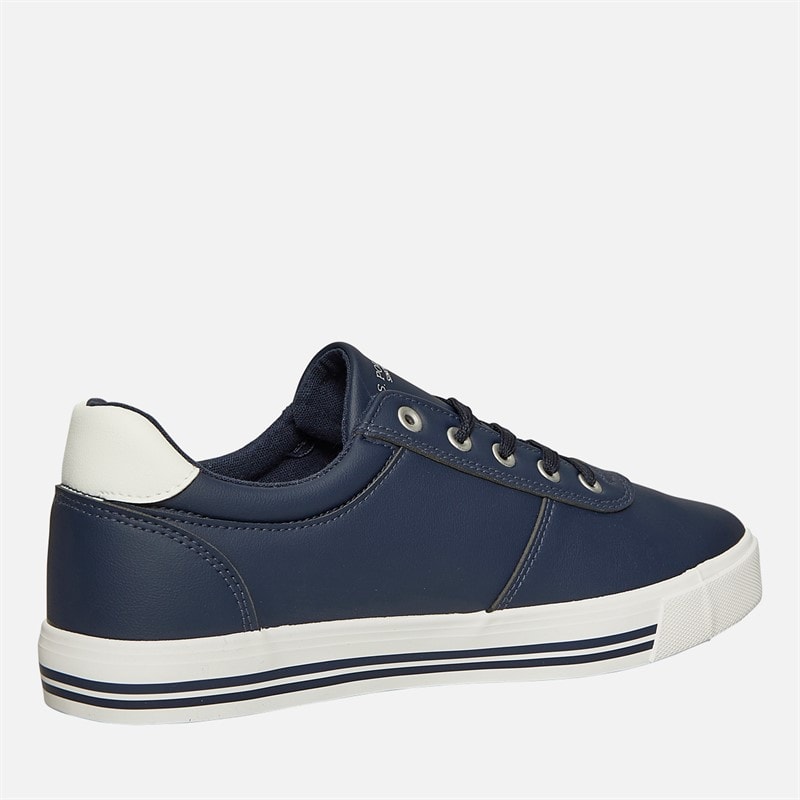 U.S. POLO ASSN. Mens Bobby PU Trainers Navy/White PU - Image 5
