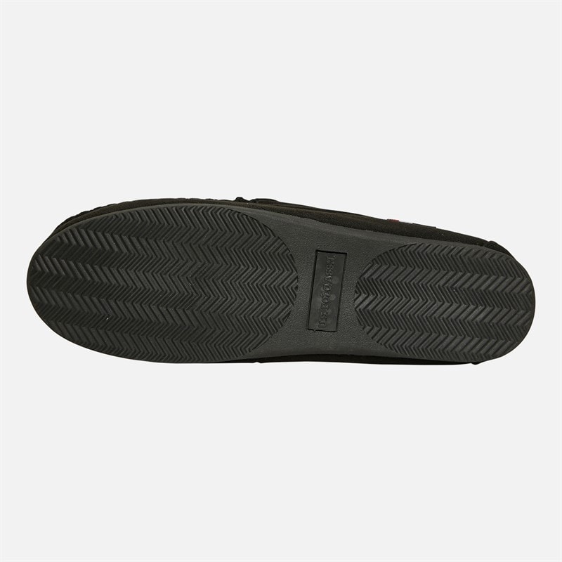 U.S. POLO ASSN. Mens Miky Moccasin Slippers Black/Red - Image 3