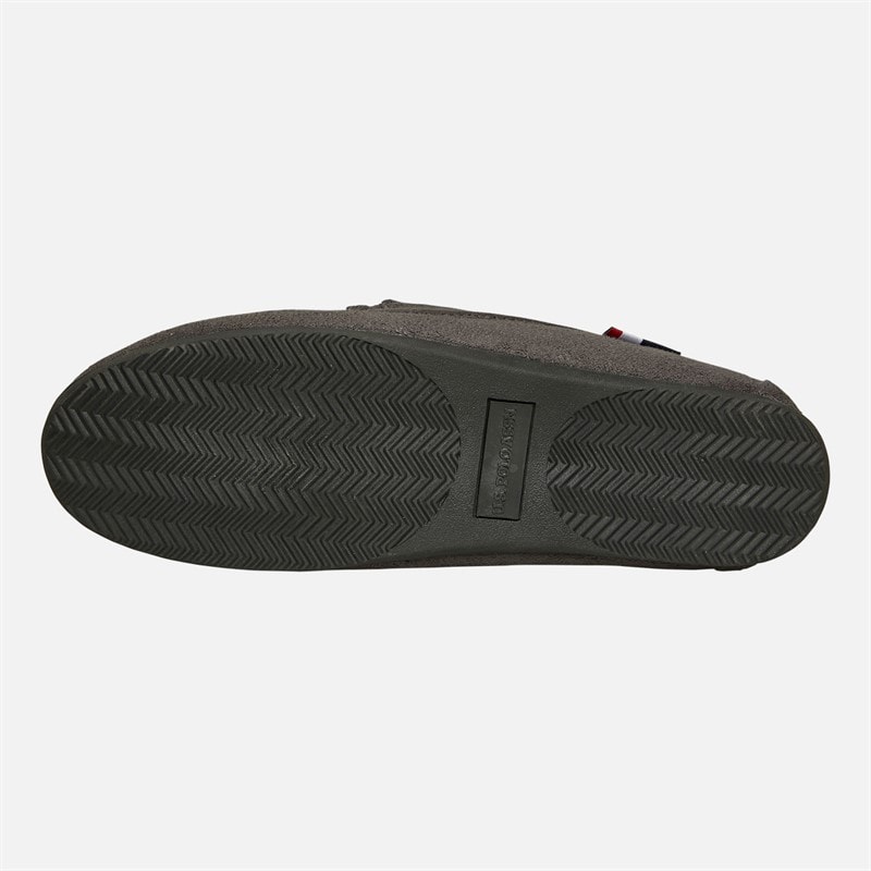 U.S. POLO ASSN. Mens Miky Moccasin Slippers Charcoal/Blue - Image 3